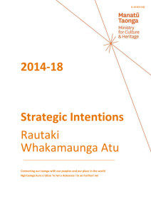 Strategic Intentions 2014-18 (word - Ministry for Culture and Heritage