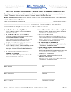 Advisor Certification Form - NC AWWA-WEA