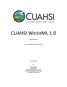 WaterML 1.0 Part 1: Overview - CUAHSI-HIS