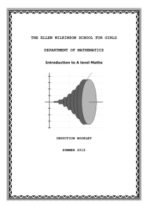 Mathematics - The Ellen Wilkinson School for Girls