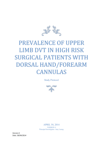 Prevalence of upper limb DVT in high Risk Surgical patients