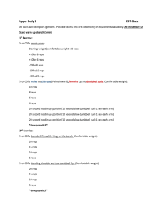 Upper Body 1 CDT Glatz All CDTs will be in pairs (gender). Possible