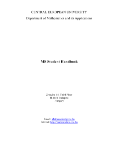 MS Student Handbook - Department of Mathematics