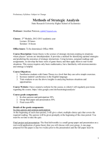 J. Peterson Methods of Strategic Analysis