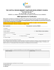 MBE Application for Certification