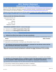2011 System Statement Amendment Submittal Form