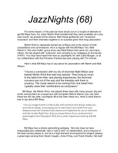 JazzNights 68, Bill Mays, Martin Wind