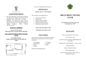 2015 Hillcrest General Information Brochure