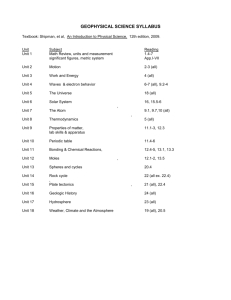 GEOPHYSICAL SCIENCE SYLLABUS