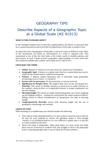 Describe Aspects of a Geographic Topic at a Global Scale (AS 91013)