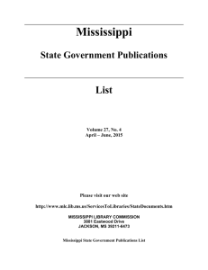 Apr-Jun 2015 Volume, Number 4 - Mississippi Library Commission