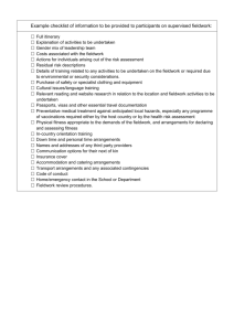 Example checklist for health and safety in fieldwork