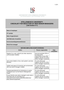 Checklist for new senior managers