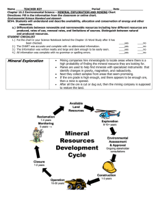CHART: Mineral Exploration and Mining, C.16.2 TEACHER COPY