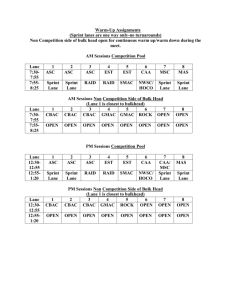 Warm Up Schedule