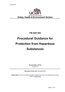 FM SHE 005 Protection from Hazardous Substances