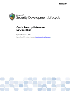 Quick Security Reference - SQL Injection