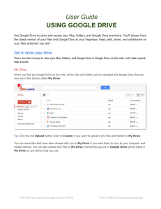 User Guide to Google Drive