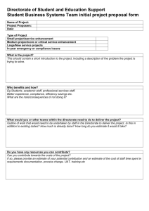 Student Business Systems Team initial project proposal form