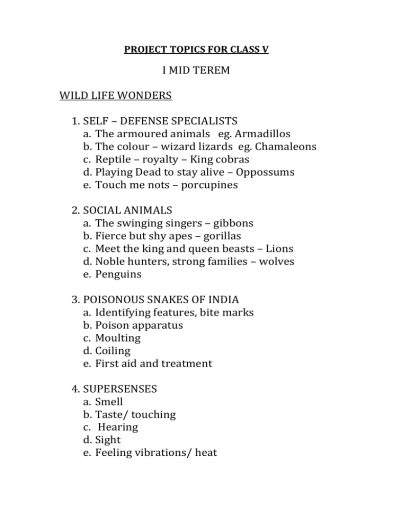 Evs Project Topics For Class 5 Free Math Worksheet Printable