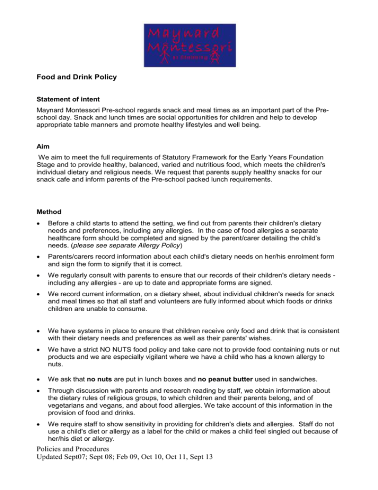 Food And Drink Policy