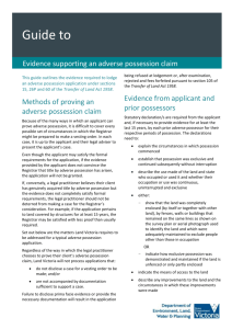 Guide to evidence supporting an adverse possession claim [MS