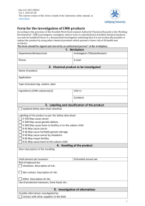 Form for the investigation of CMR