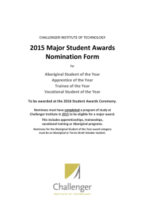 2015 Major Student Awards Nomination Form