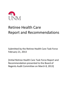 Initial Retiree Health Care Task Force Report and Recommendation