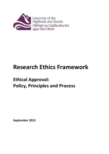 Research Ethics Framework - University of the Highlands and Islands
