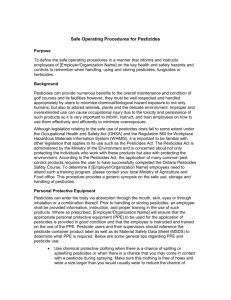 Safe Operating Procedures for Pesticides