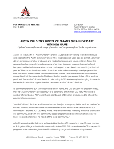 press release - Austin Children`s Shelter