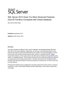 SQL Server 2014 Gives You More Advanced Features White Paper