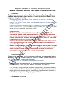 Placement assessment Principles annotated