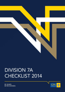 2014 Division 7A Checklist