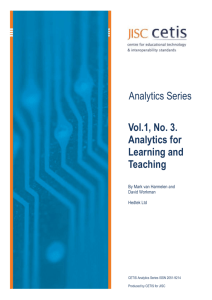 Vol.1 No. 3. Analytics for Learning and Teaching