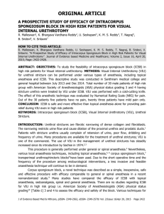 a prospective study of efficacy of intracorpus spongiosum block in