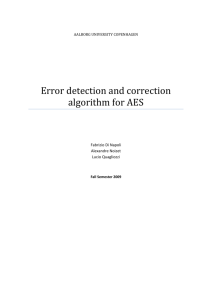 Error detection and correction algorithm for AES