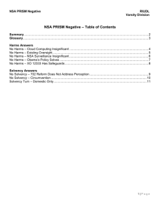 NSA PRISM Negative – Table of Contents