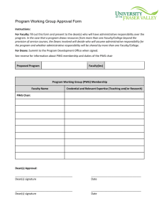 Program Working Group Approval Form