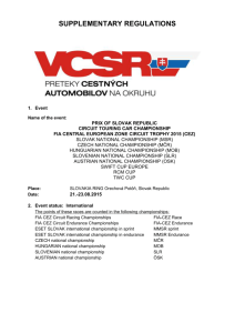 Supplementary regulations - VCSR 2015