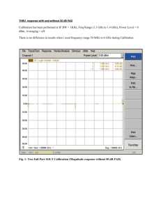 THRU response with and without 50 dB PAD