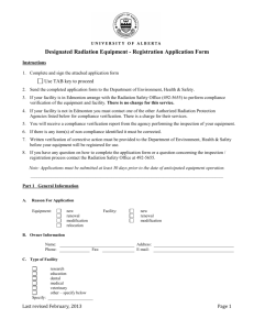 Designated Radiation Equipment Registration Application