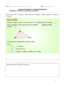 Chapter 1 - Triangles and Quadrilaterals (Viewing Guide)
