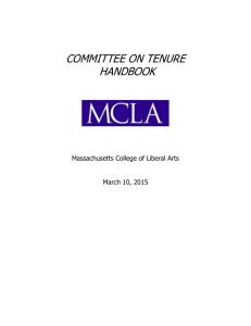 committee on tenure handbook - Massachusetts College of Liberal