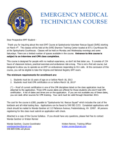 Emergency Medical Techinician Course