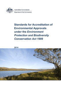 Standards for Accreditation of Environmental Approvals under the