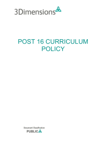 Post 16 Curriculum Policy