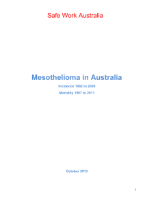 Mesothelioma in Australia Incidence 1982 to 2009 Mortality 1997 to
