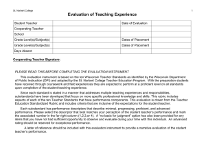 Evaluation of Teaching Experience